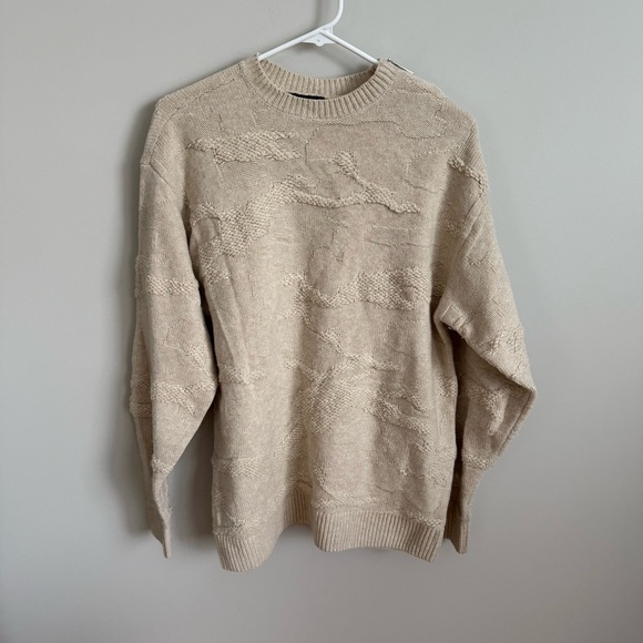 Adidas x Ivy Park Jacquard Wool Blend Cable Knit Sweater Cream 2XS EUC - Picture 3 of 9